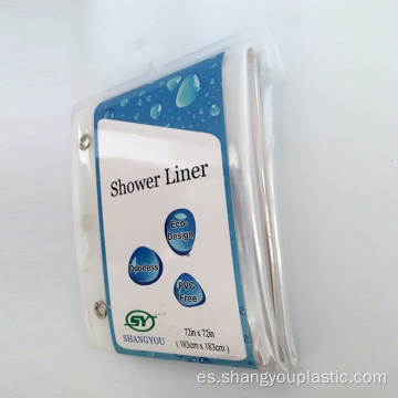 Cortina de ducha transparente / transparente / Liner de ducha con percha